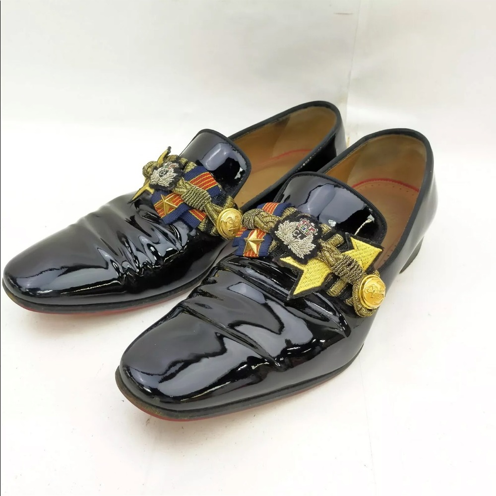 Christian Louboutin Souledrapo Flat Patent GG Size 41